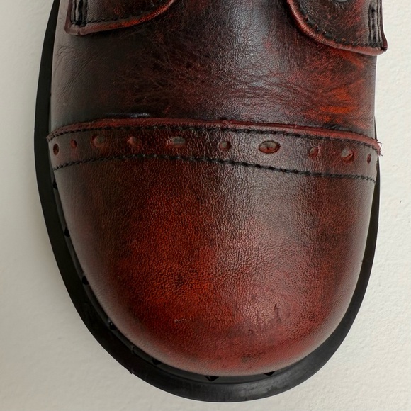 Vintage Dr. Martens Oxblood Ruboff Red Black Wingtip Wedge Oxfords UK 4 - Picture 7 of 16